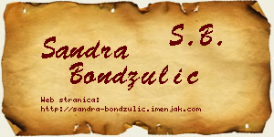 Sandra Bondžulić vizit kartica